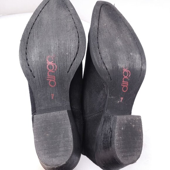 Dingo Black Cowboy Boots Western Goth Leather Studded Minimal Pull On Ankle - Picture 6 of 13